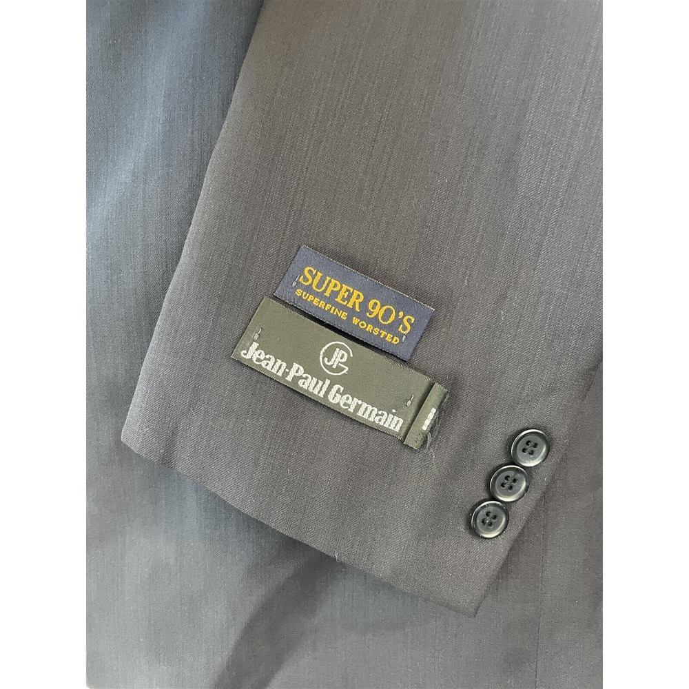 NWT VTG Jean-Paul Germain 44L 2 Piece Black Super 90's Wool 3 Button Suit - Picture 14 of 15